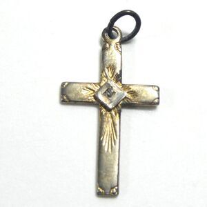 Cross Pendant Vintage Crucifix Charm Goldtone